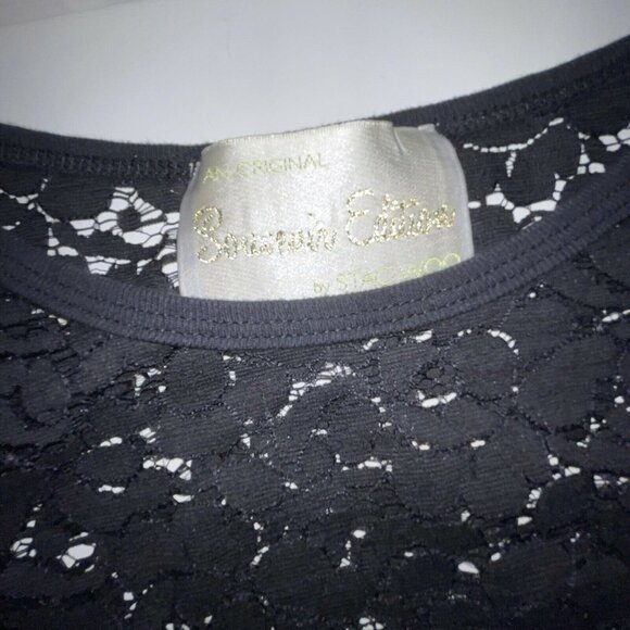 Staci Woo Souvenir Edition Black Lace Midi Woman’s Large Dress 3/4 Sleeves - Picture 5 of 9